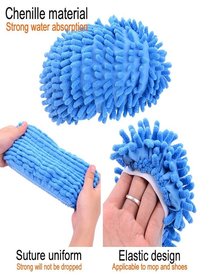 SZTLKHH 10 PCS 5 Pairs Duster Mop Slippers Shoes Cover, Multi Function Chenille Fibre Washable Dust Mop Slippers Floor Cleaning Shoes for Bathroom, Office, Kitchen, House Polishing Cleaning - Image 4